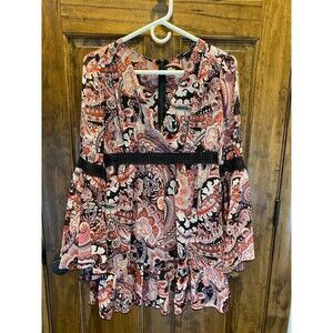 Forever 21 NWT Pink Paisley Lainey Wilson Style Western Cowgirl Dress Size Med